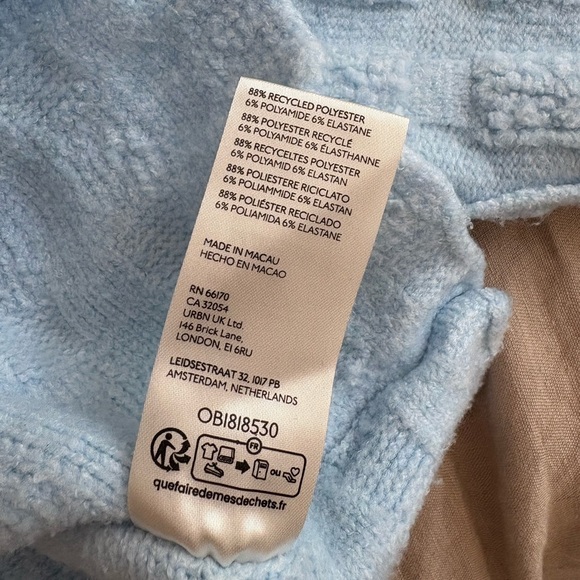 Free People Baby Blue Soul Searcher Mock Neck Textured Sweater Size Medium - Picture 10 of 10